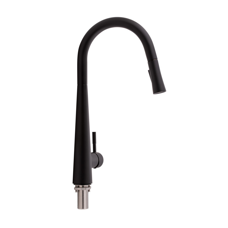 Qtap Змішувач для кухні Evicka з висувним виливом QTEVI9135103UB Black Matt