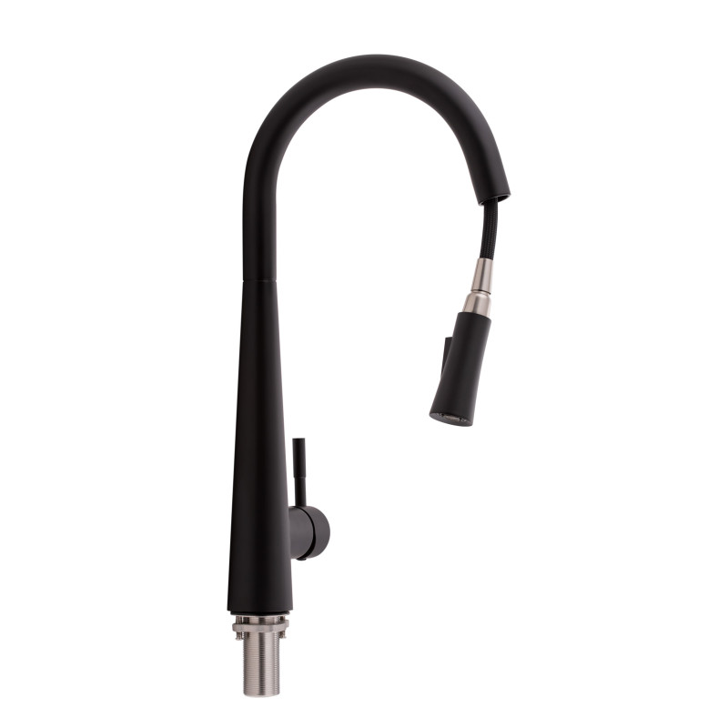 Qtap Змішувач для кухні Evicka з висувним виливом QTEVI9135103UB Black Matt