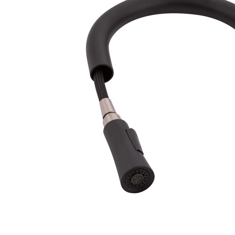 Qtap Змішувач для кухні Evicka з висувним виливом QTEVI9135103UB Black Matt