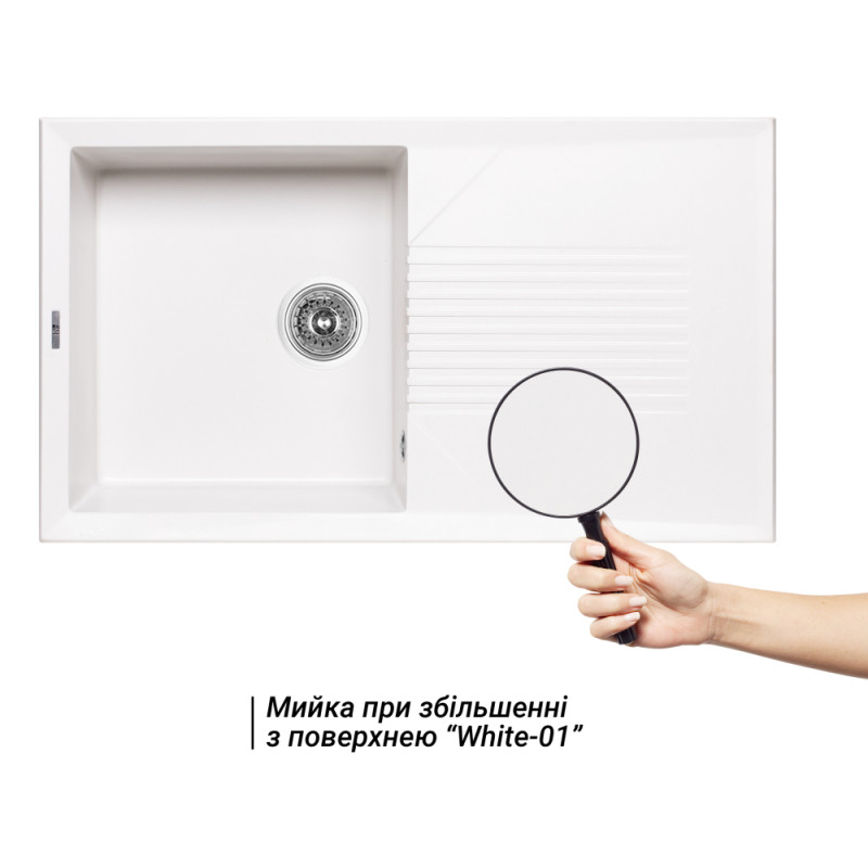 Lidz Кухонна мийка 860х500/240 WHI-01 (LIDZWHI01860500240)