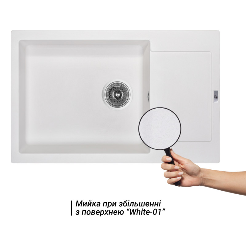 Lidz Кухонна мийка 781x510/200 WHI-01 (LIDZWHI01781510200)
