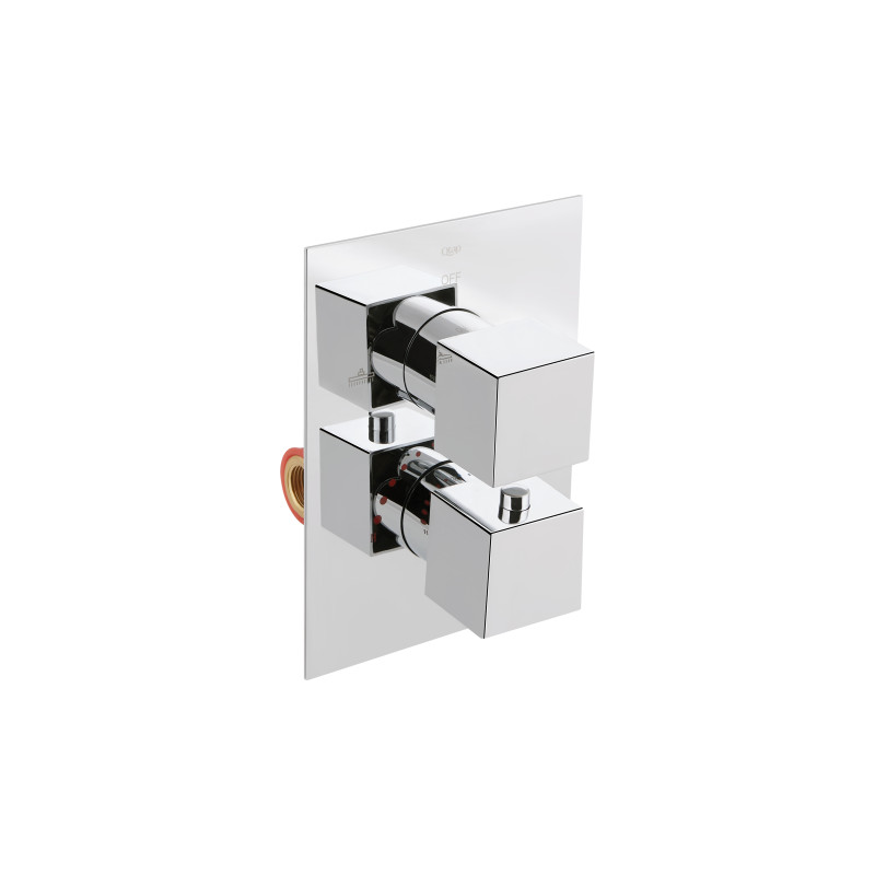 Qtap Душова система універсальна Aquarius термостатична прихованого монтажу на два споживача QTAQA65T103NGC Chrome