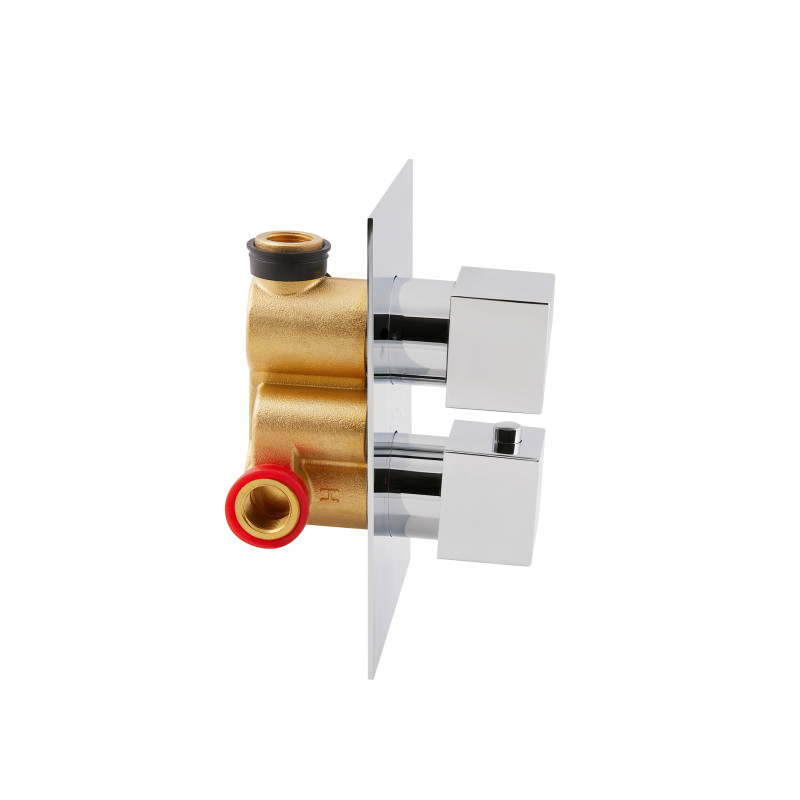 Qtap Душова система універсальна Aquarius термостатична прихованого монтажу на два споживача QTAQA65T103NGC Chrome