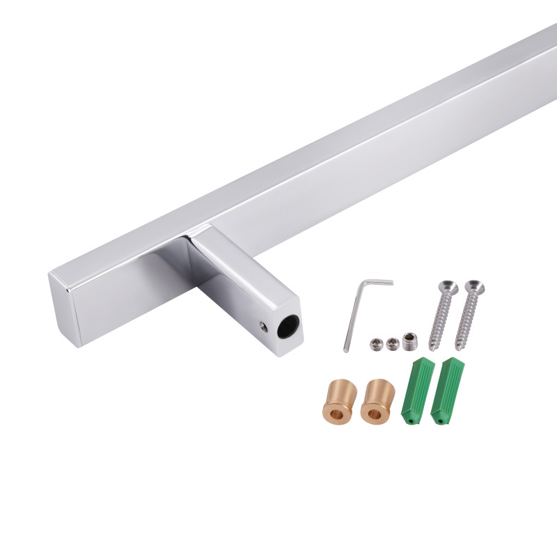 Qtap Душова стійка з тримачем універсальна Lepit 705 мм прямокутна QTLEP82103NC Chrome