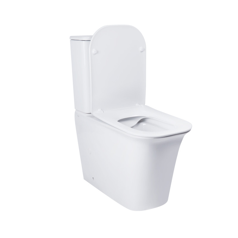 Qtap Унітаз-компакт Nando безобідковий з сидінням Soft-close QT12221222AW