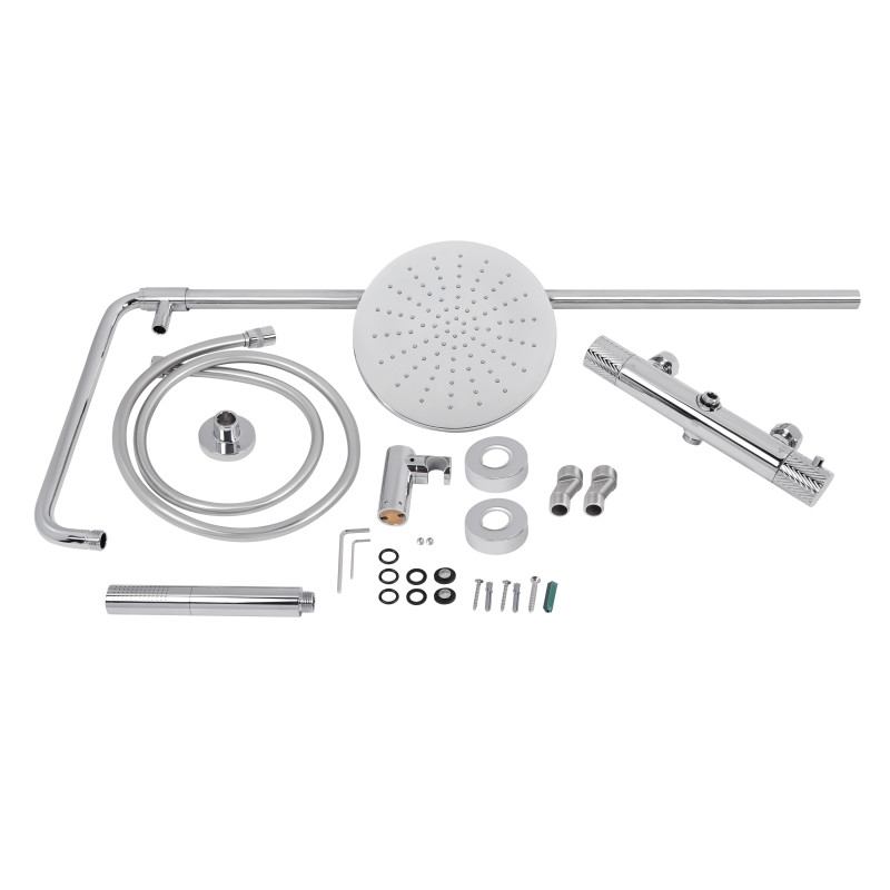 Qtap Душова система універсальна Brno термостатична на два споживача QTBRN5769103ONC Chrome