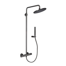 Qtap Душова система універсальна Brno термостатична на два споживача QTBRN5769103ONK Gunmetal Black PVD