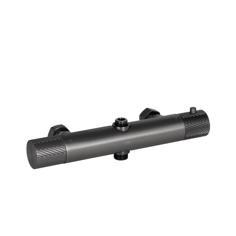 Qtap Душова система універсальна Brno термостатична на два споживача QTBRN5769103ONK Gunmetal Black PVD