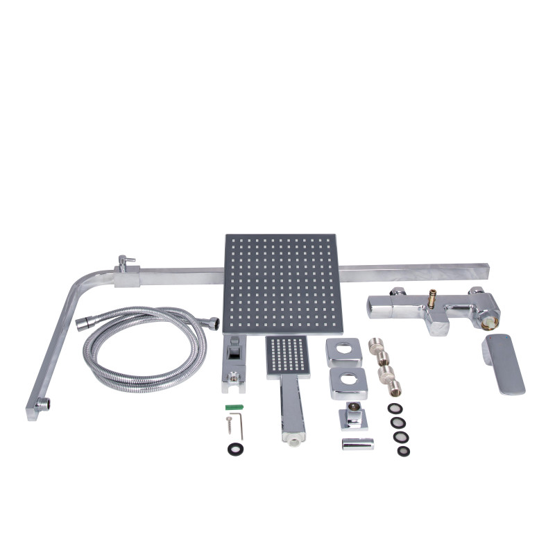 Qtap Душова система для кабіни Capricorn на три споживача (з виливом) 53103KNC Chrome