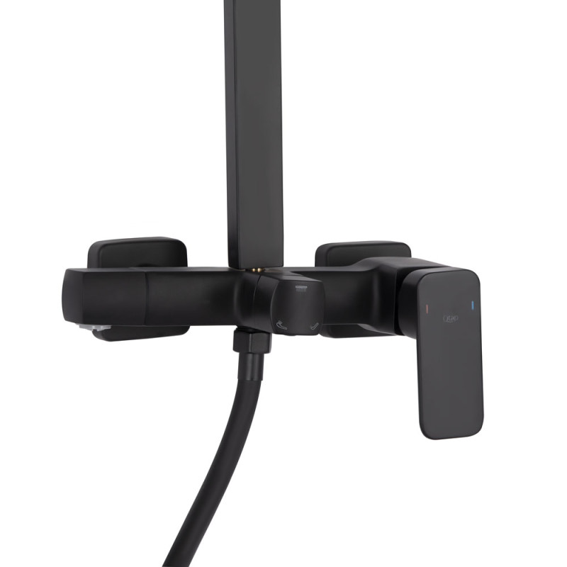 Qtap Душова система для кабіни Capricorn на три споживача (з виливом) 53103KNB Black Matt