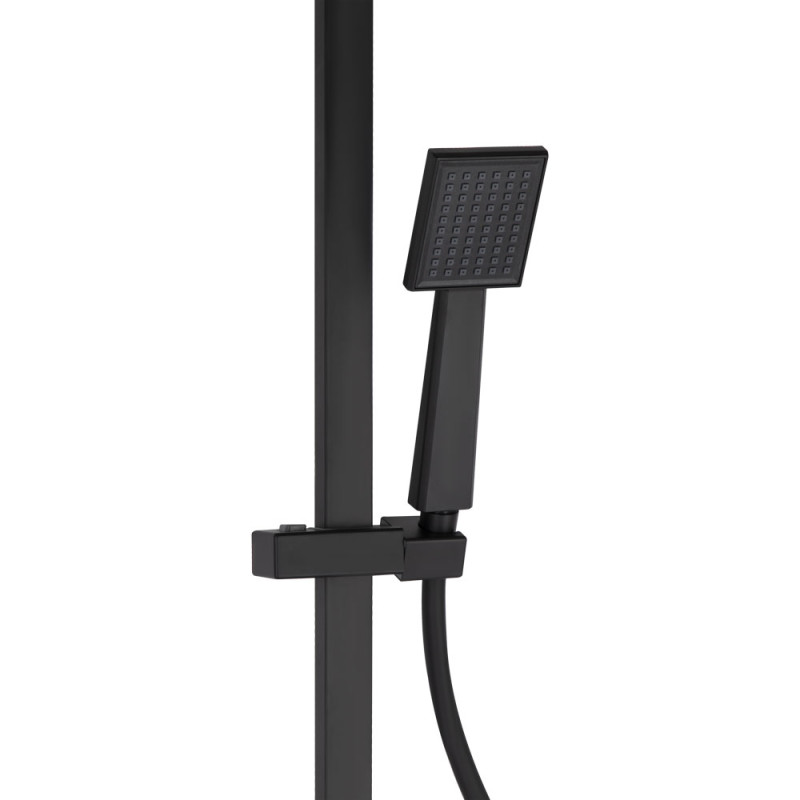 Qtap Душова система для кабіни Capricorn на три споживача (з виливом) 53103KNB Black Matt