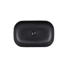Qtap Раковина-чаша Robin 610х400х145 Matt black з донним клапаном QT132143PMBMB