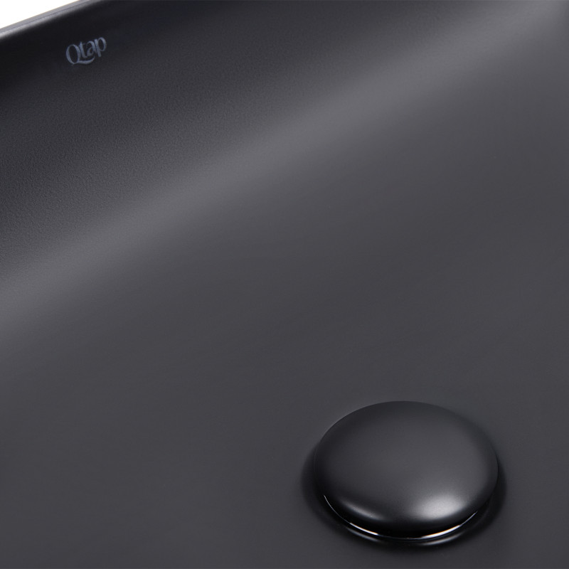Qtap Раковина-чаша Robin 610х400х145 Matt black з донним клапаном QT132143PMBMB