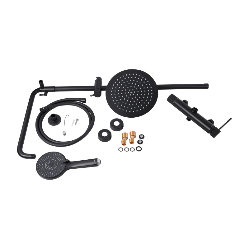 Qtap Душова система універсальна Scorpio на два споживача QTSCO51105OGB Black Matt