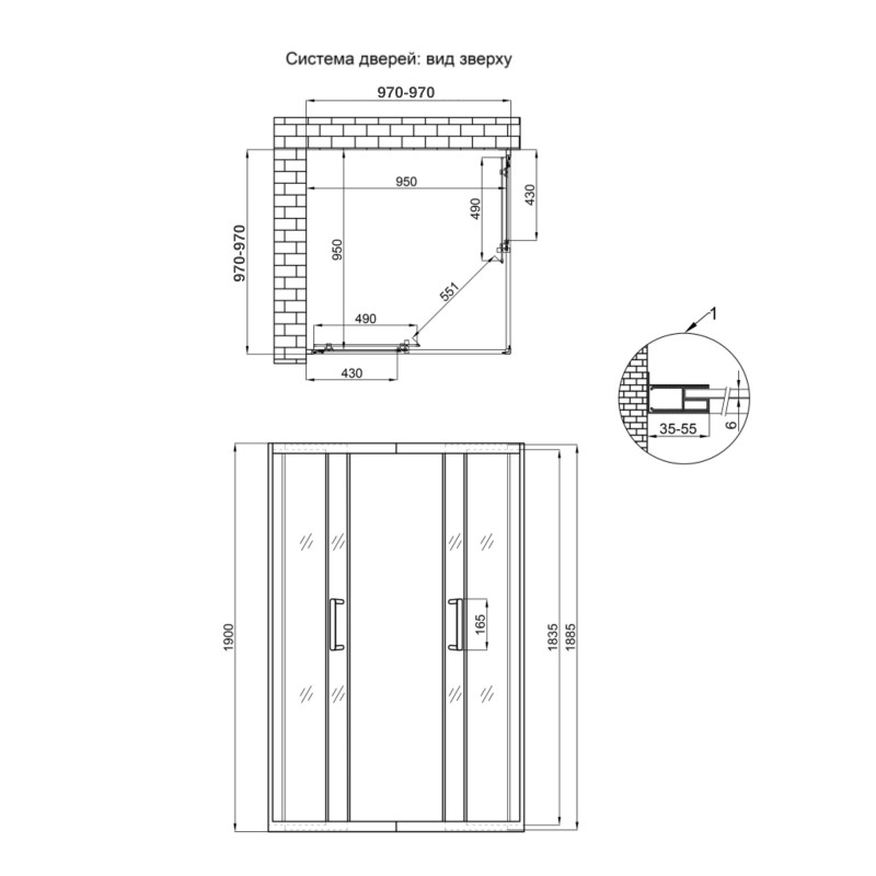 Qtap Душова кабіна Taurus CRM1011SC6 100x100 см, скло Clear 6 мм, покриття CalcLess без піддона
