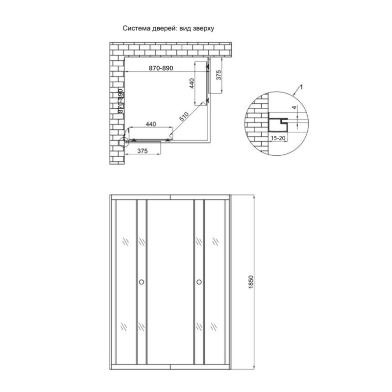 Lidz Душова кабіна Wawel SC90x90.SAT.LOW.GR, скло тоноване 4 мм без піддона