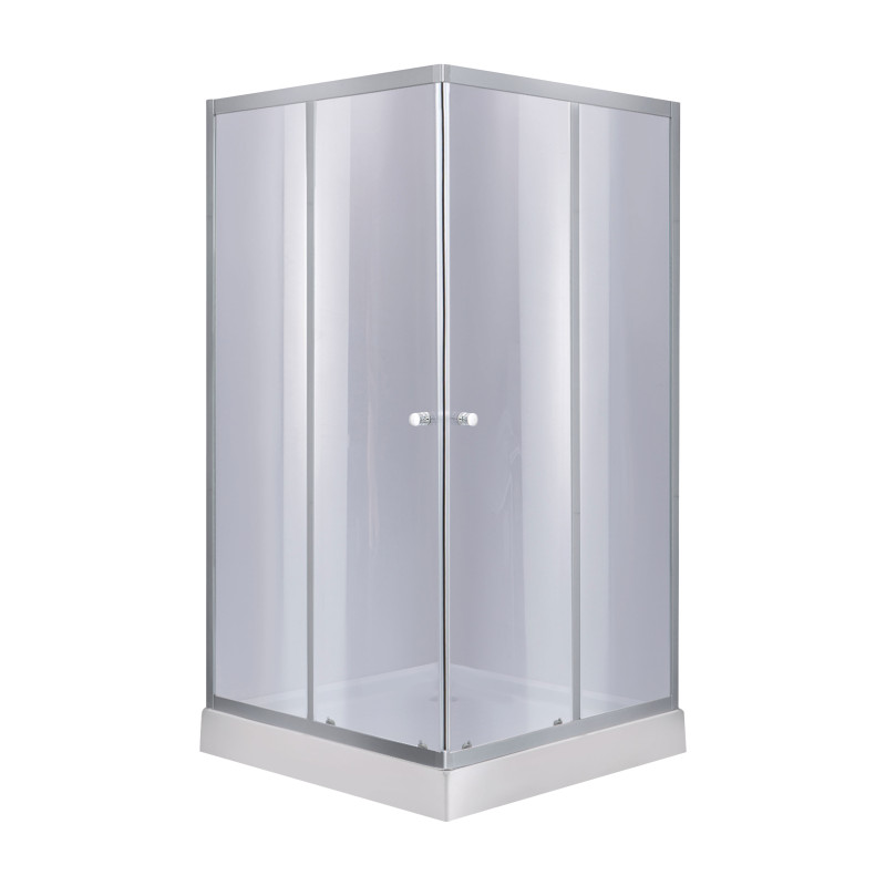 Lidz Набір душова кабіна Wawel SC90x90.SAT.LOW.GR, скло тоноване 4 мм + піддон Mazur