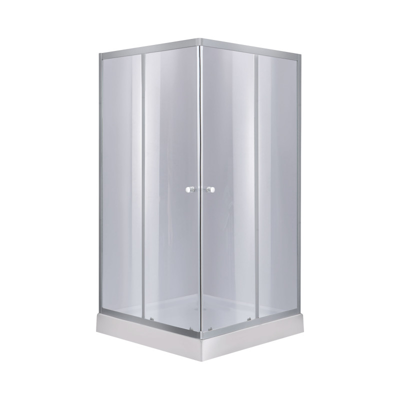 Lidz Набір душова кабіна Wawel SC80x80.SAT.LOW.GR, скло тоноване 4 мм + піддон Mazur