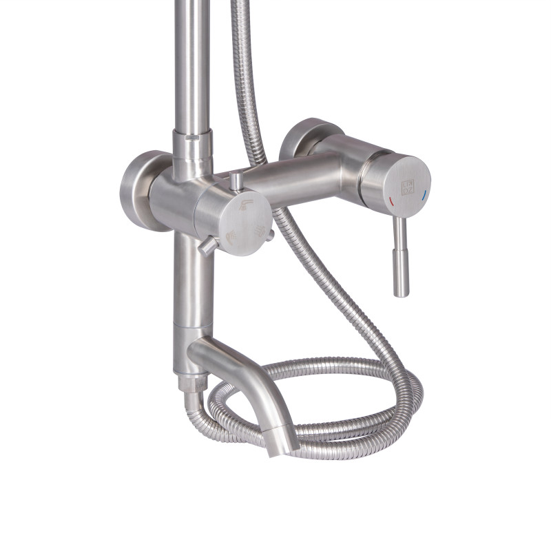 Lidz Душова система для кабіни Aria 1032 на три споживача (з виливом) (k35) LDARI1032NKS43372 Nickel