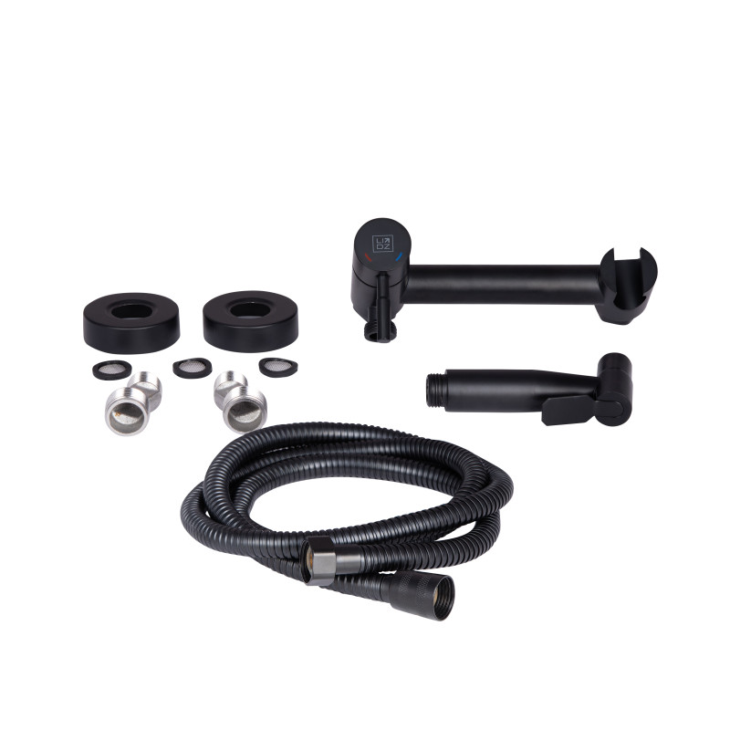 Lidz Набір для гігієнічного душу зі змішувачем Aria 110 округлий LDARI110BLA43394 Black