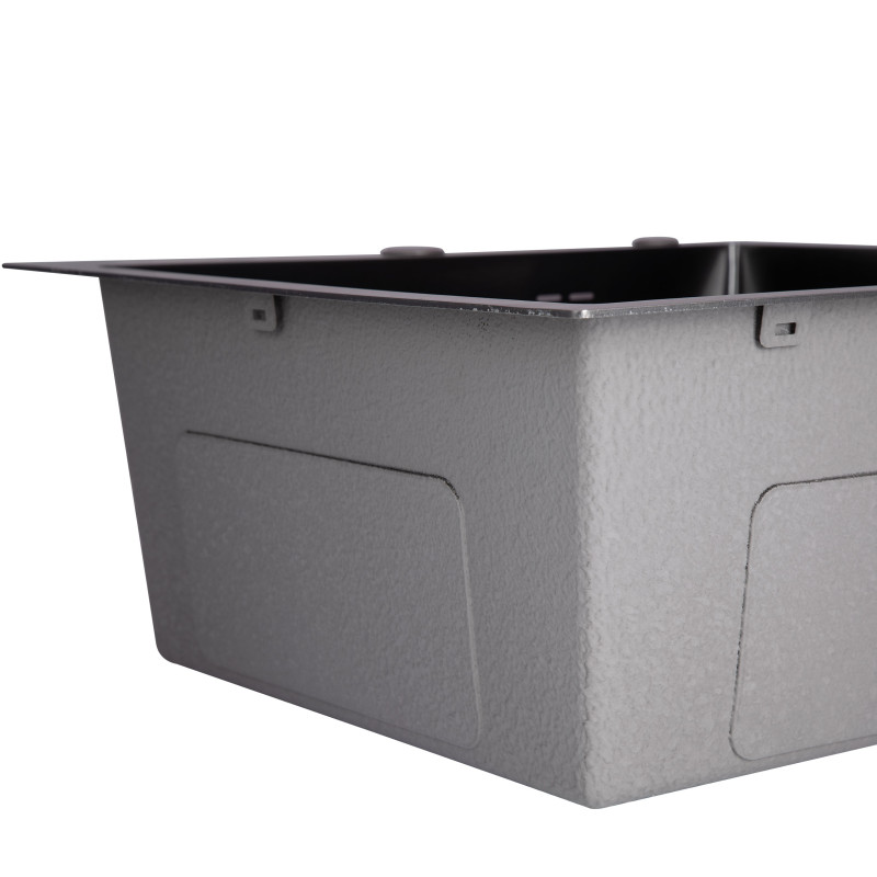 Lidz Мийка для кухні інтегрована Handmade H5050B (LDH5050BPVD43619) Brushed Black PVD 3,0/0,8 мм