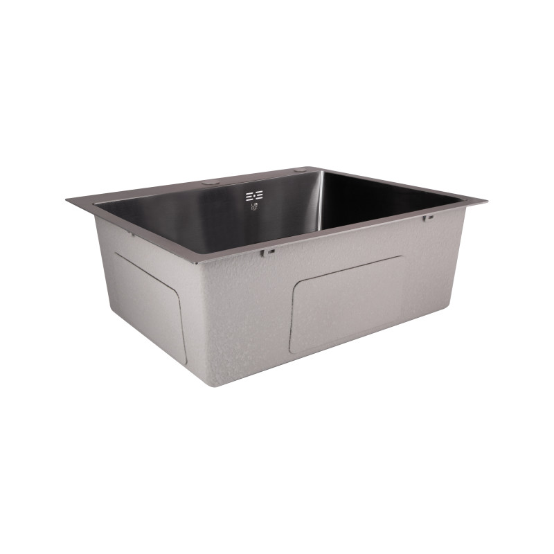 Lidz Мийка для кухні інтегрована Handmade H6050B (LDH6050BPVD43621) Brushed Black PVD 3,0/0,8 мм