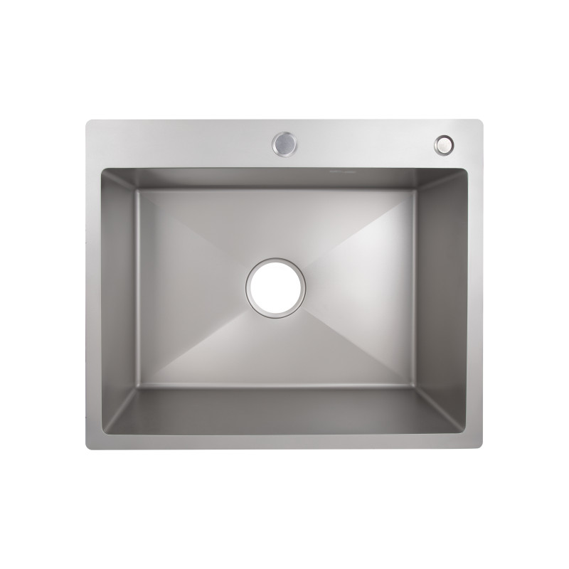 Lidz Мийка для кухні інтегрована Handmade H6050G (LDH6050GPVD43622) Brushed Grey PVD 3,0/0,8 мм