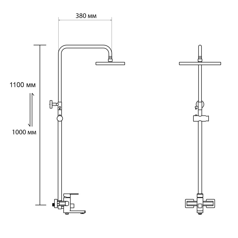 Lidz Душевая система універсальна Sofi 1030 на три споживача (з виливом) (k35) LDSOF1030CRM44975 Chrome