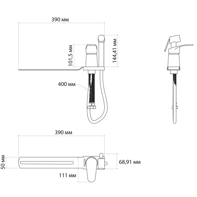 Lidz Змішувач з приставкою для біде Tani 024 (k40) LDTAN024CRM44974 Chrome
