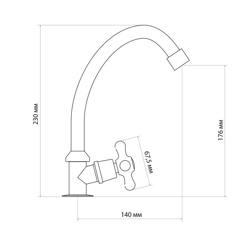 Lidz Монокран для кухні Lamb 269F1 LDLAM269F1CRM44976 Chrome
