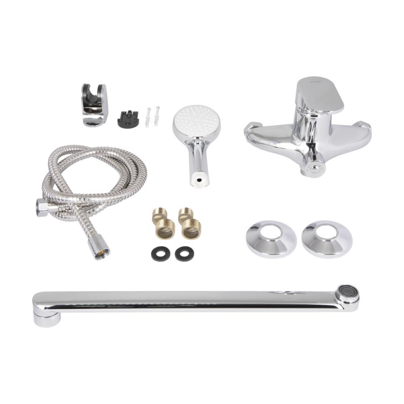 Lidz Змішувач для ванни Tani 0052 з поворотним виливом (з душовим гарнітуром) (k40) LDTAN0052CRM44960 Chrome