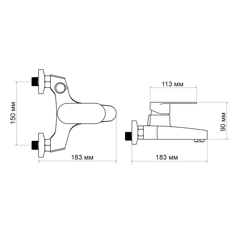Lidz Змішувач для ванни Tani 006 (з душовим гарнітуром) (k40) LDTAN006CRM44964 Chrome
