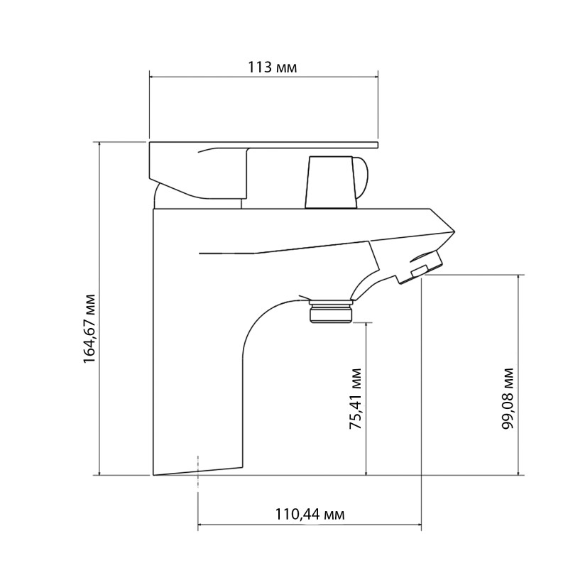 Lidz Змішувач для ванни Tani 011F на борт (з душовим гарнітуром) (k35) LDTAN011FCRM44977 Chrome