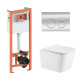 Qtap Комплект: Crow Ultra Quiet унітаз підвісний QT05335171W + Nest комплект інсталяції 4в1 (кругла клавіша Chrome) QT0133M425 + M11112CRM