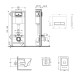 Qtap Комплект: Crow Ultra Quiet унітаз підвісний QT05335171W + Nest комплект інсталяції 4в1 (лінійна клавіша White) QT0133M425 + M08V1384W