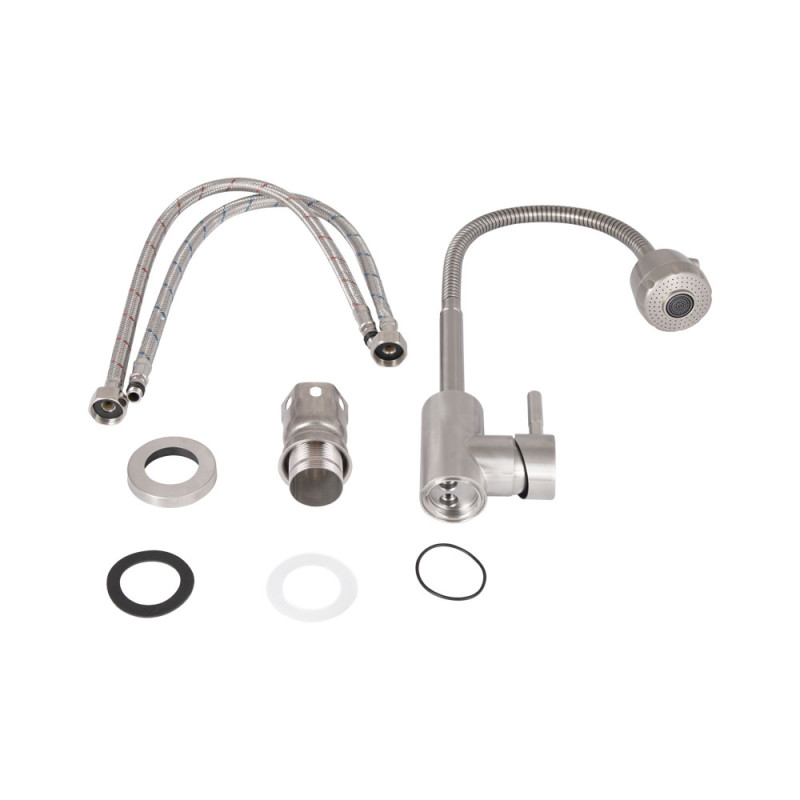 Lidz Змішувач для кухні Aria 015F41 з гнучким виливом (k35) LDARI015F41NKS45306 Nickel