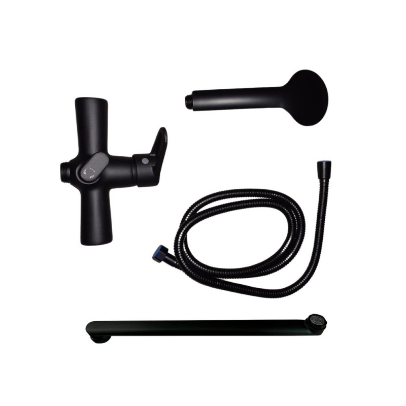 Lidz Змішувач для ванни Nicole 005 з поворотним виливом (з душовим гарнітуром) (k35) LDNIC005BLA45183 Black