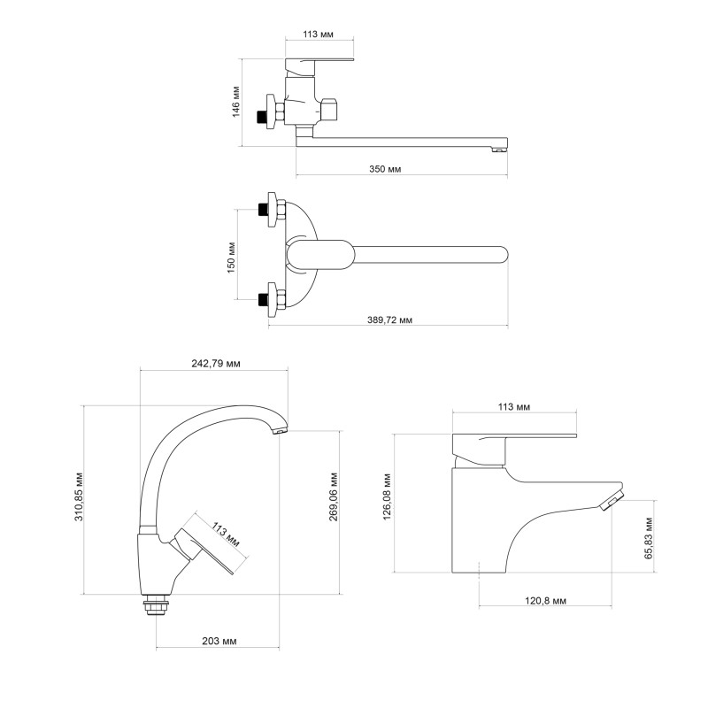 Lidz Набір змішувачів Tani (001F1+0052+007F)