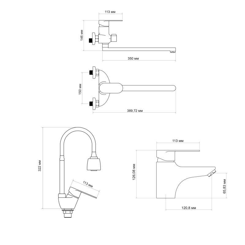 Lidz Набір змішувачів Tani (001F1+0052+008F4)
