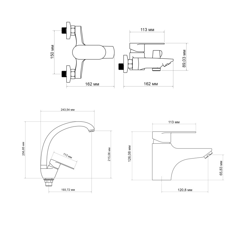 Lidz Набір змішувачів Tani (001F1+0061+008F)