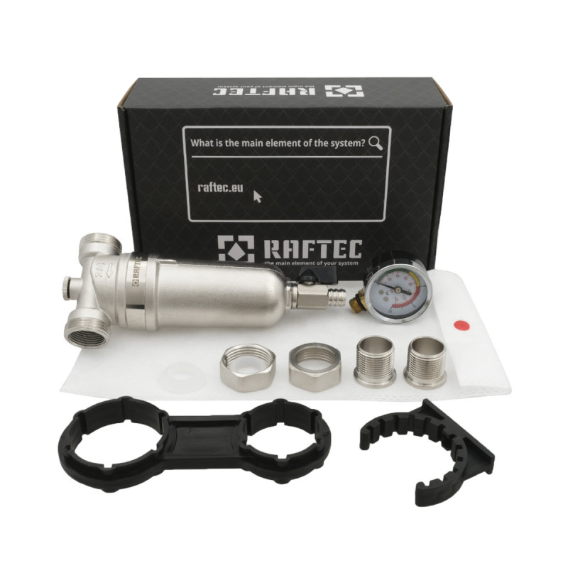 Raftec Самопромывочный фильтр с манометром 1/2" RMHF01