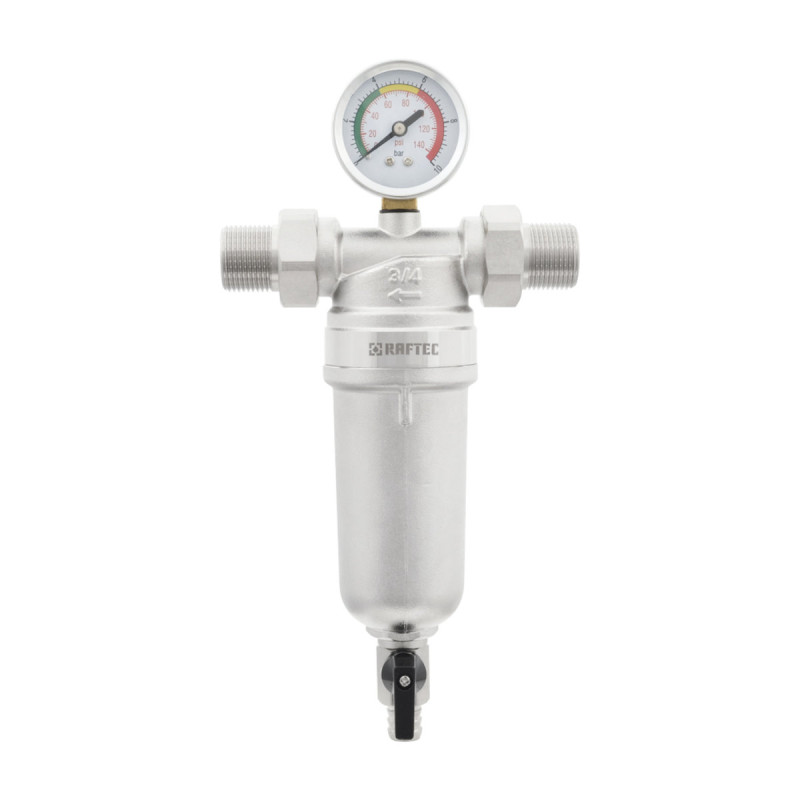 Raftec Самопромывочный фильтр с манометром 3/4" RMHF02