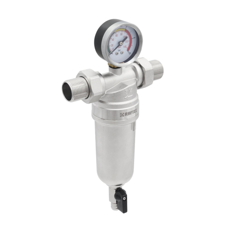 Raftec Самопромывочный фильтр с манометром 3/4" RMHF02