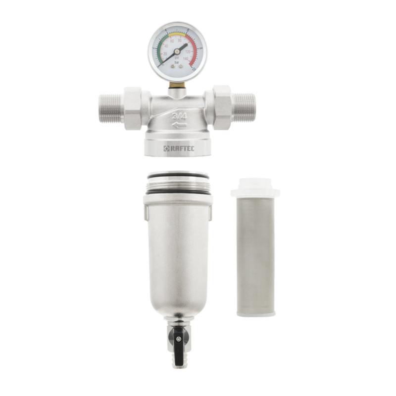 Raftec Самопромывочный фильтр с манометром 3/4" RMHF02