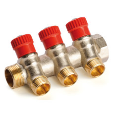 General Fittings Колектор 3/4"х3/4", 2 виходи Червоний (620057N0505R2H)