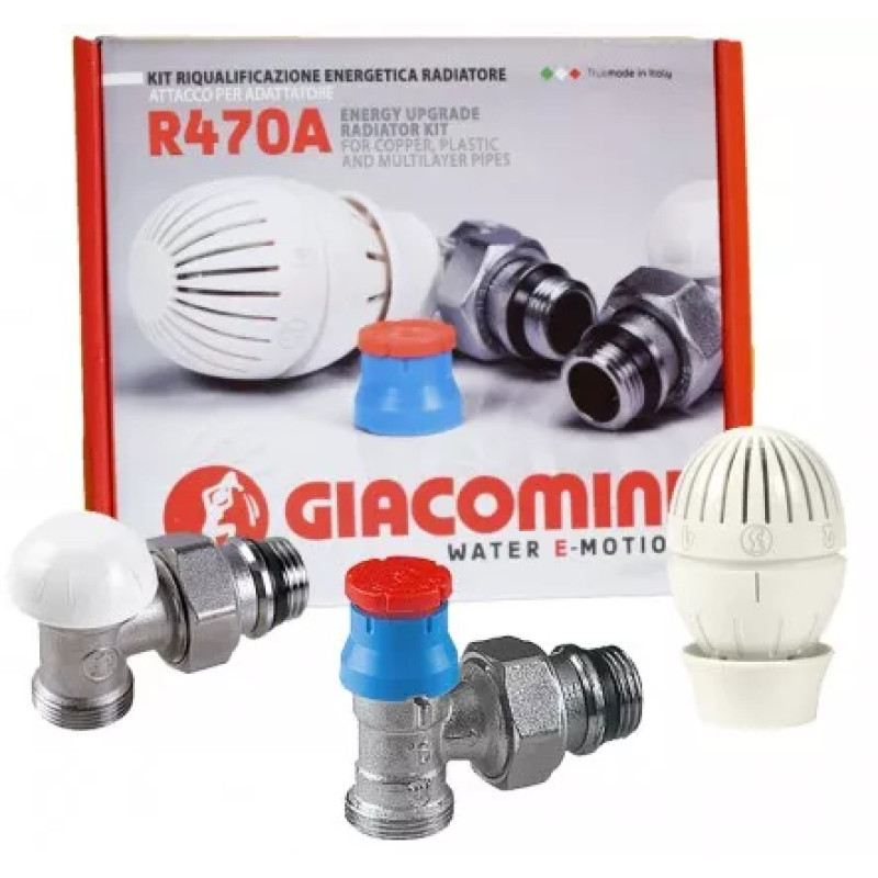 Giacomini Комплект термостатичний з зовн. різьб., розмір 3/8 "x 16 - кут. (R470AX002)