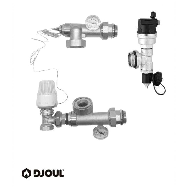 Набор насосного узла для Т.П. без насоса угловой 1" DJOUL (1/8) (ST15261)