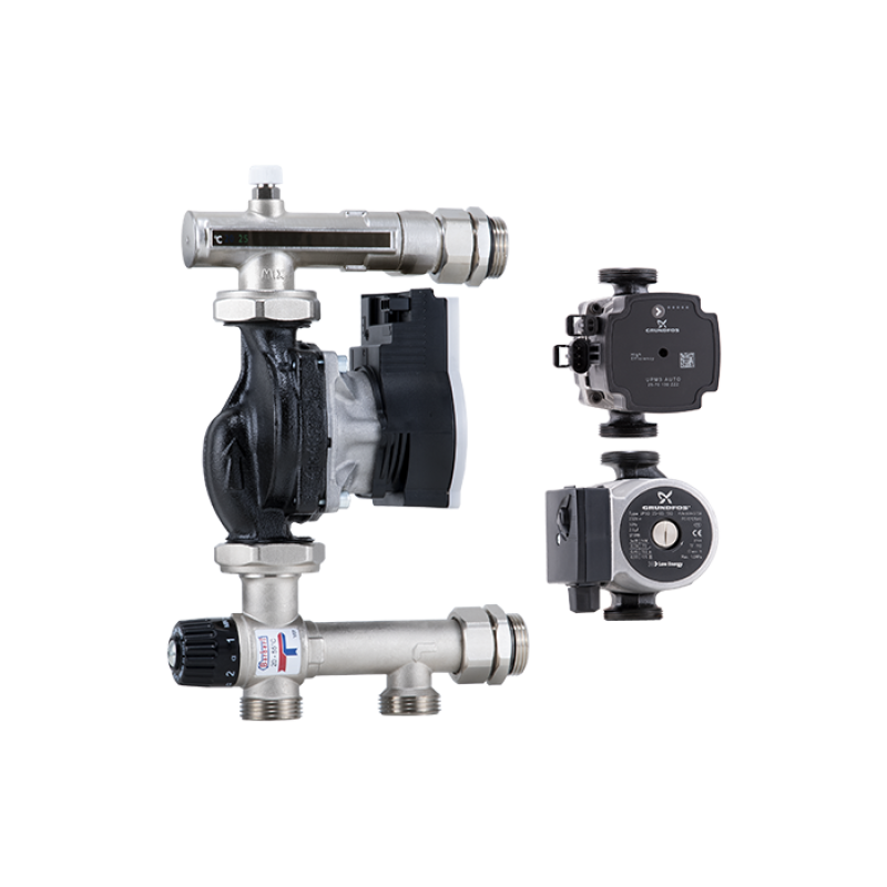 Термостатический насосно-смесительный узел с насосом Barberi  27B.N 27B040N4X3)