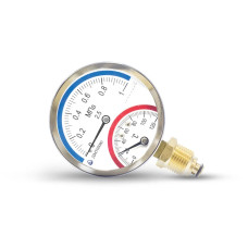 Термоманометр ДМТ 05080-0,6 МПа-(0-120 °С) - кл.2,5Артикул: 102490