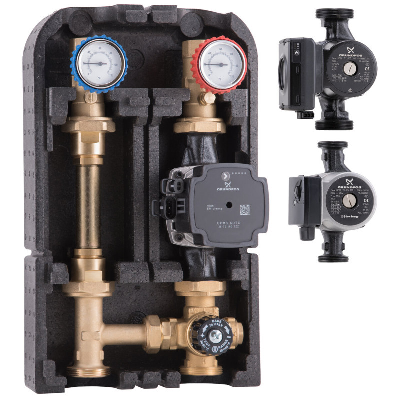 BARBERI Насосная группа смешивающая G1"FхG1"1/2M 30-60° UPM3 AUTO 25-70 180 (02G02500U)